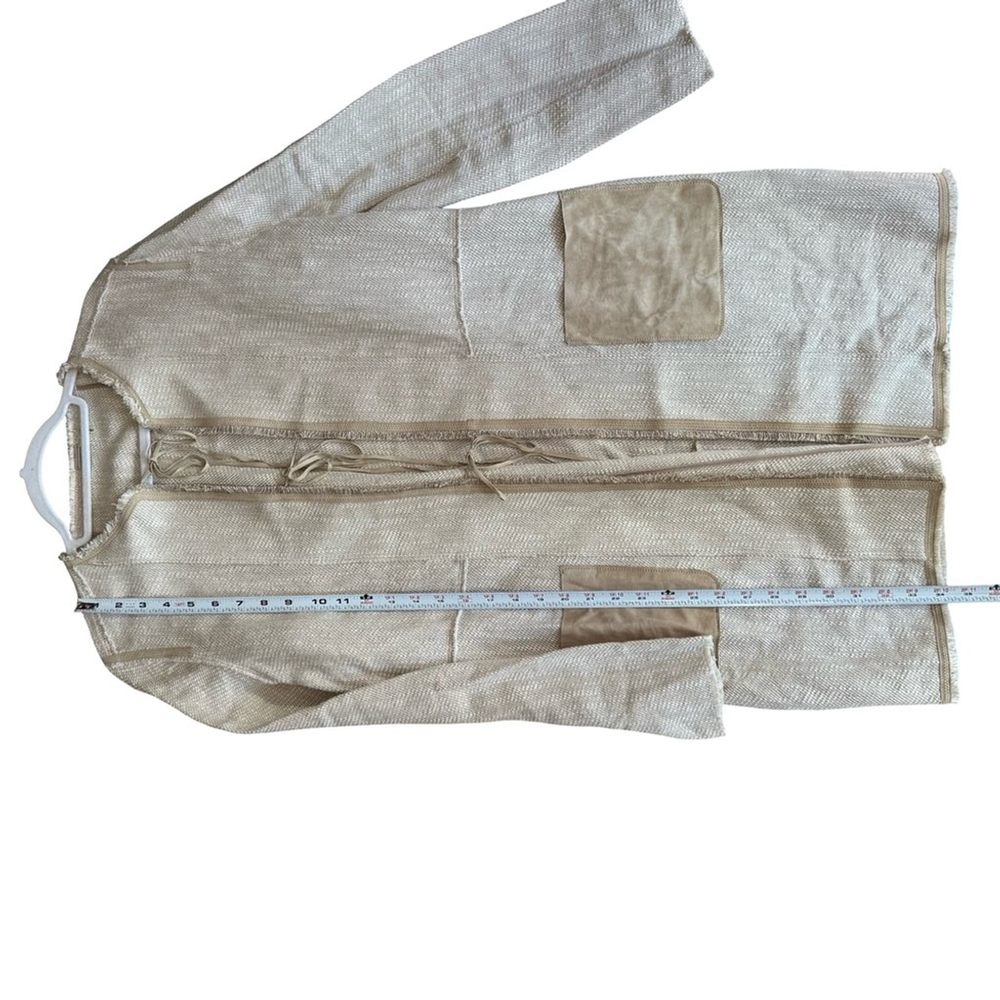 Elie Tahari Cream Textured Suede Knit Jacket Size Minimalist Neutral Luxury - Picture 11 of 16